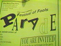 Flyer for Festival of Fools Parade